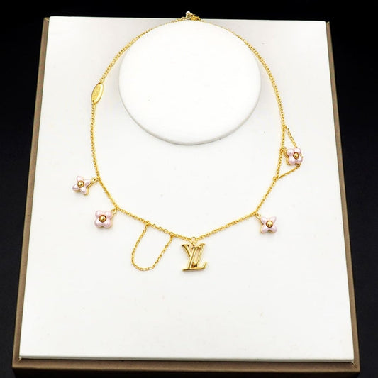 Louis Vuitton LV Floragram Necklace Gold M03016