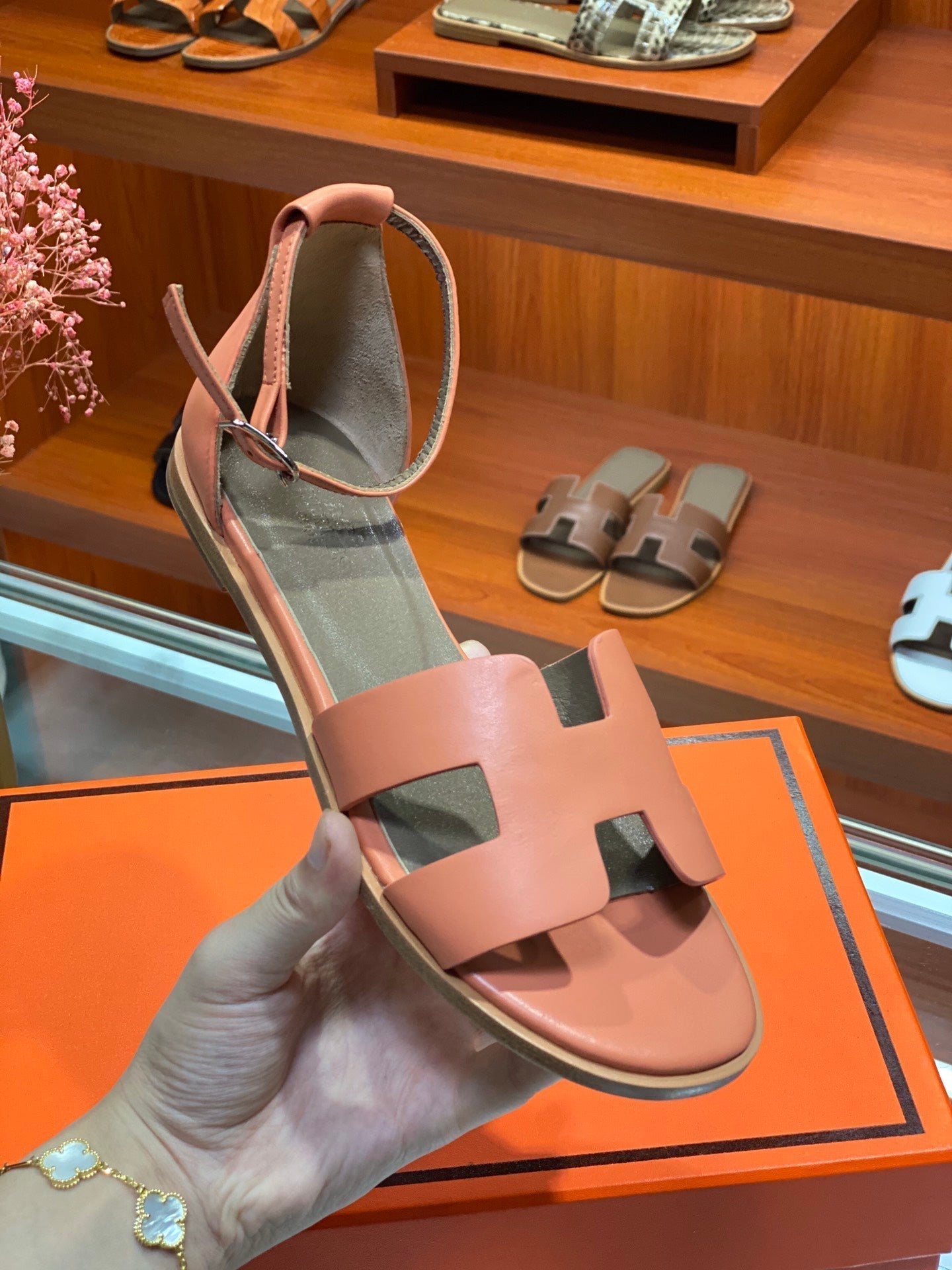 SANTORINI SANDAL FIRE CALFSKIN - 34