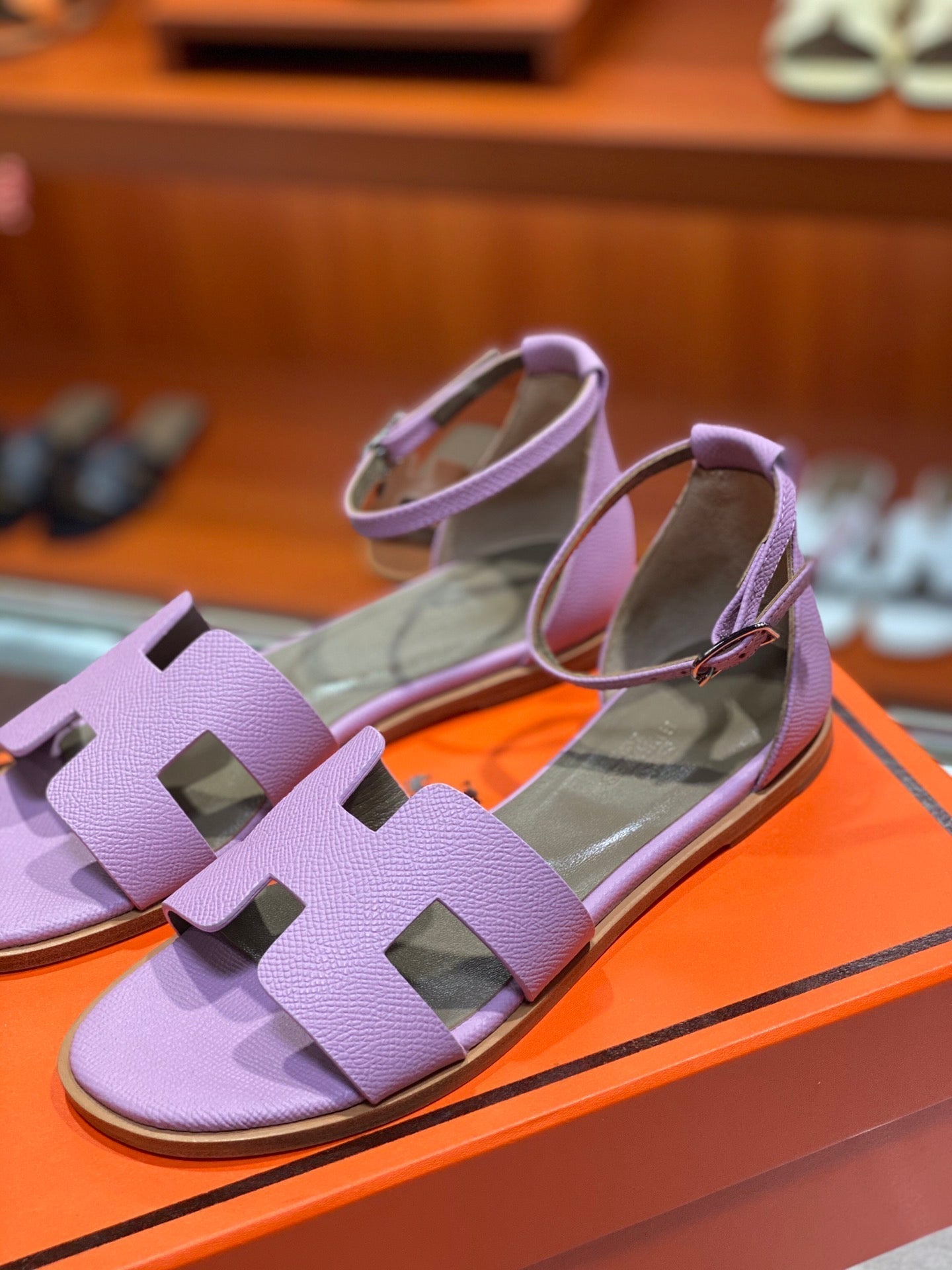 SANTORINI SANDAL LAVENDER CALFSKIN - 34