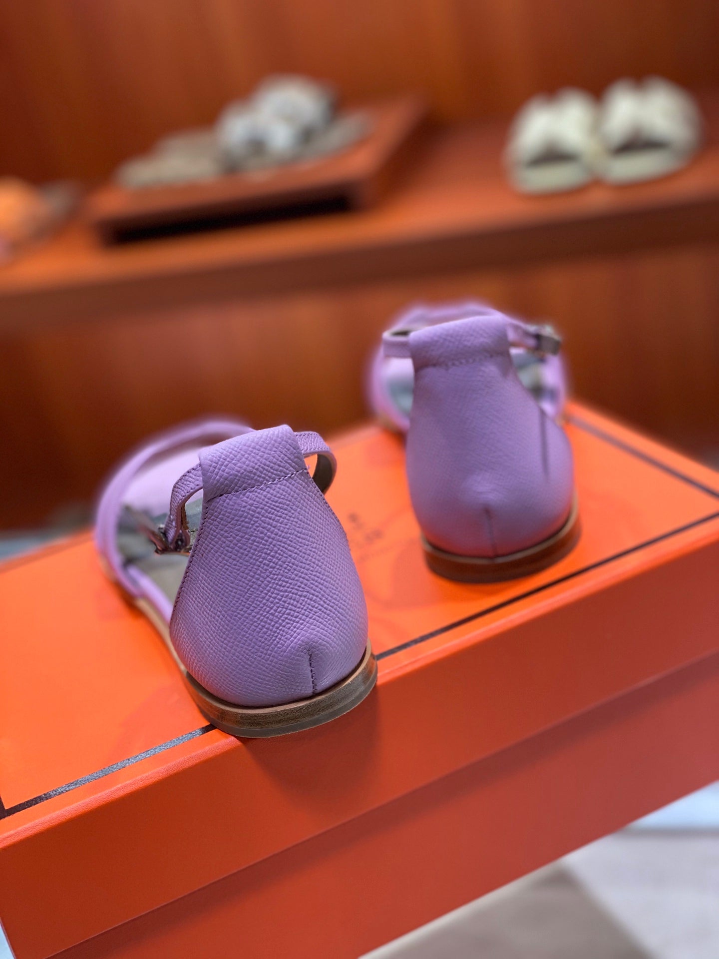 SANTORINI SANDAL LAVENDER CALFSKIN - 34