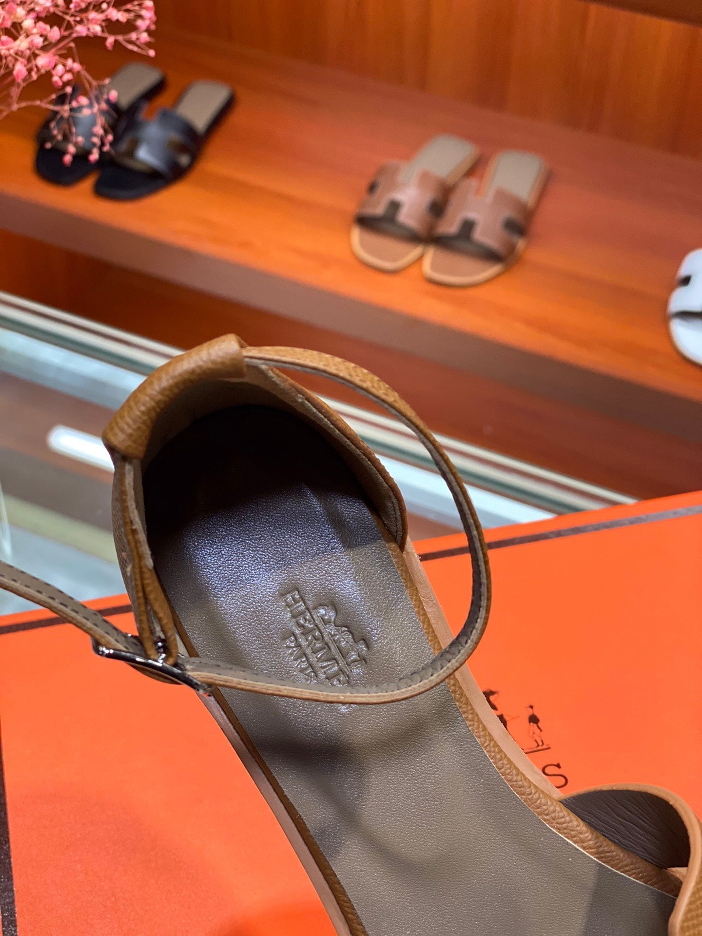 SANTORINI SANDAL COPPER CALFSKIN - 34