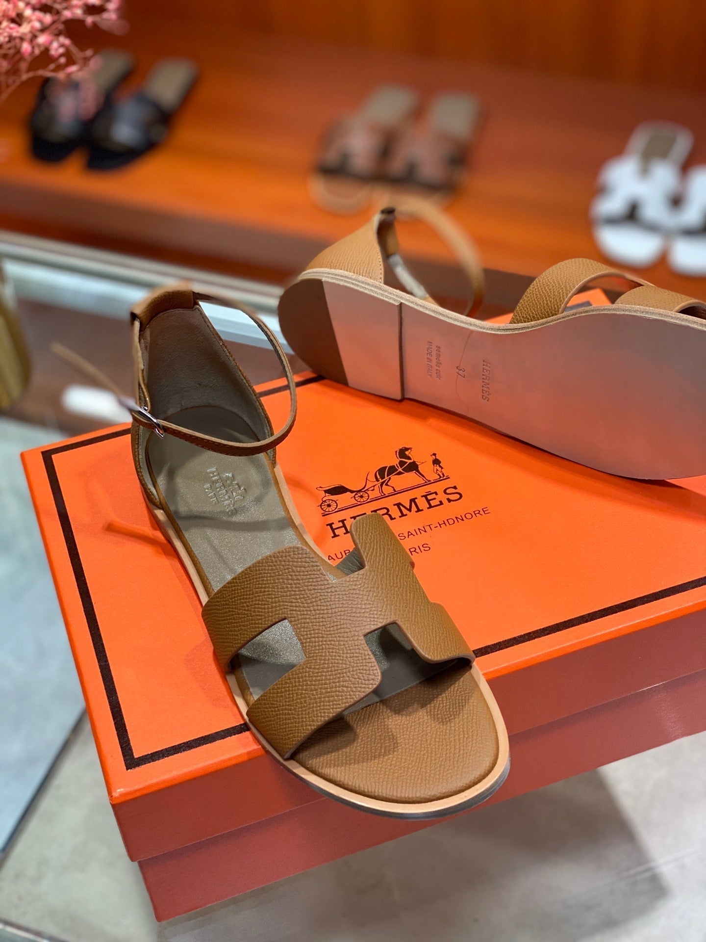 SANTORINI SANDAL BRONZE CALFSKIN - 34