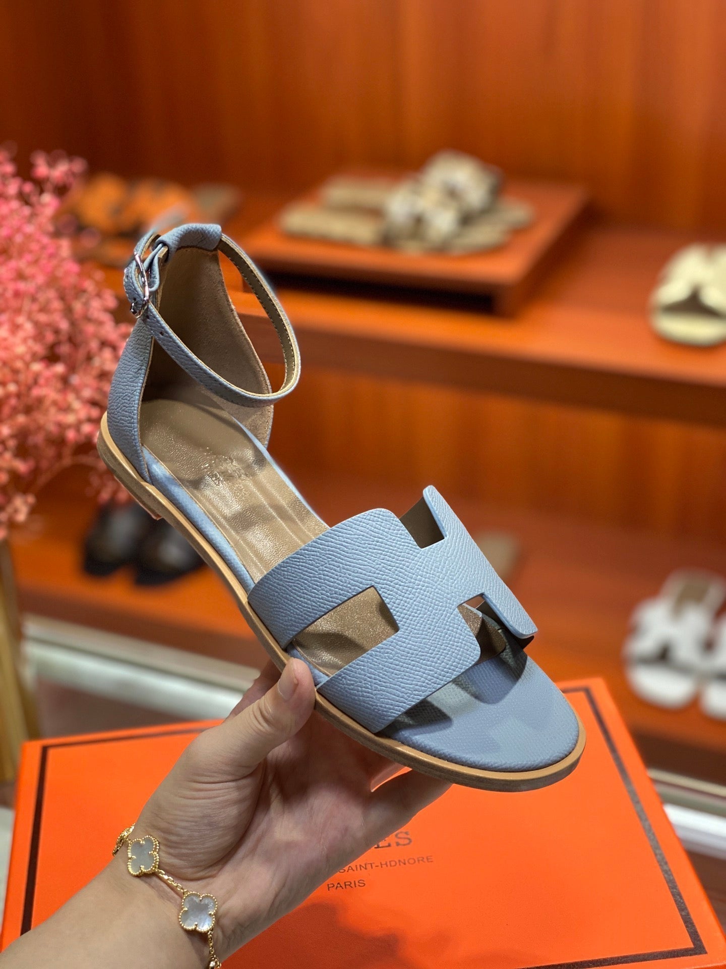 SANTORINI SANDAL SAPPHIRE CALFSKIN - 34