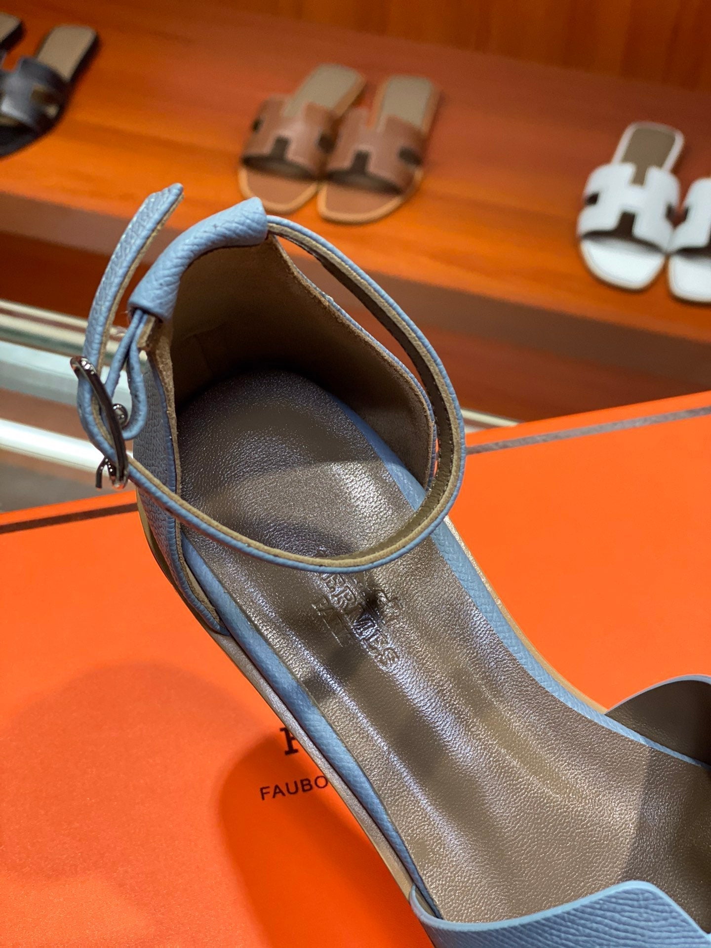SANTORINI SANDAL SAPPHIRE CALFSKIN - 34