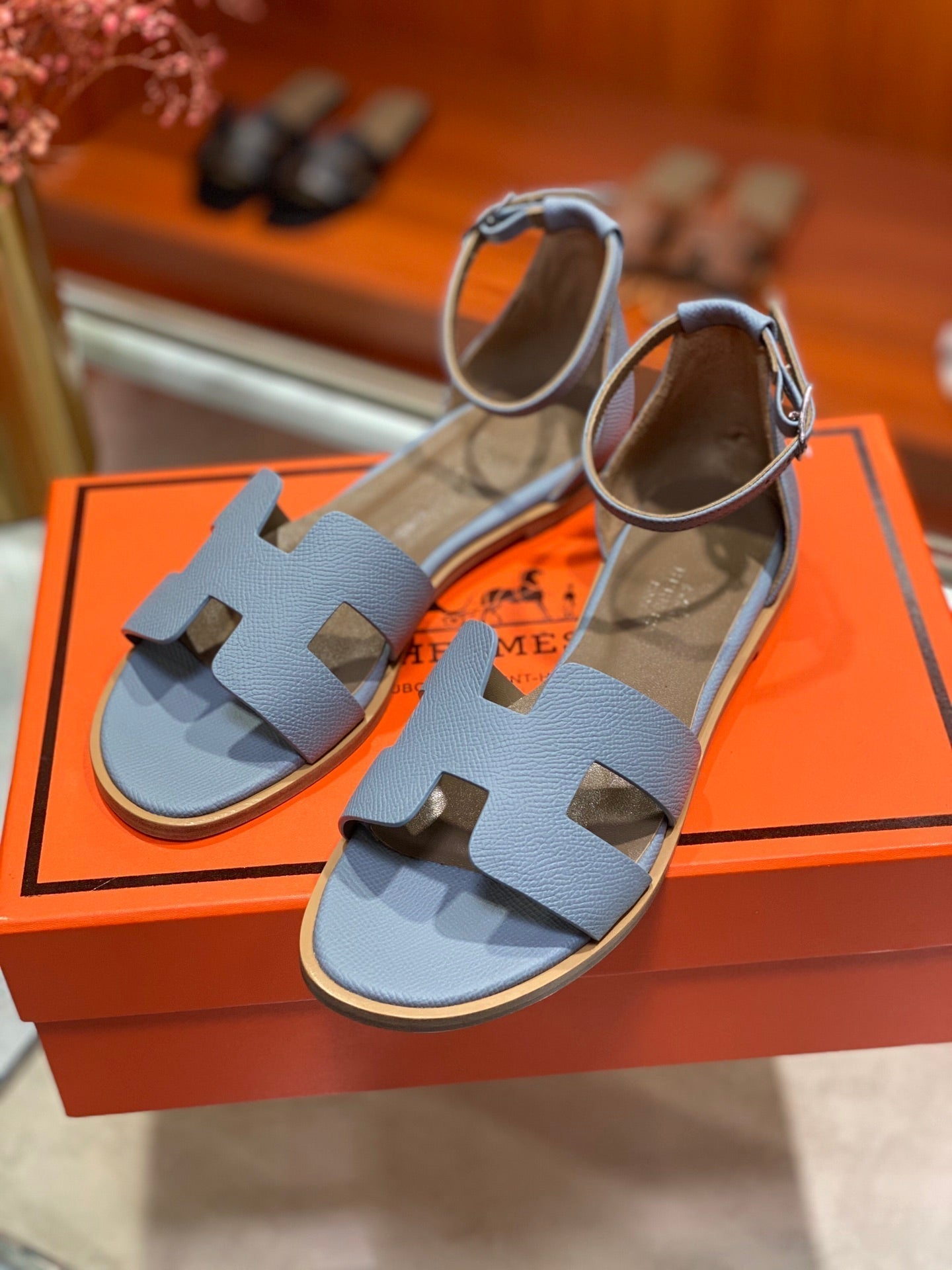 SANTORINI SANDAL SAPPHIRE CALFSKIN - 34