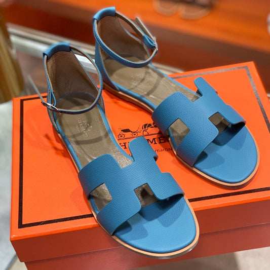 SANTORINI SANDAL CERULEAN CALFSKIN - 34
