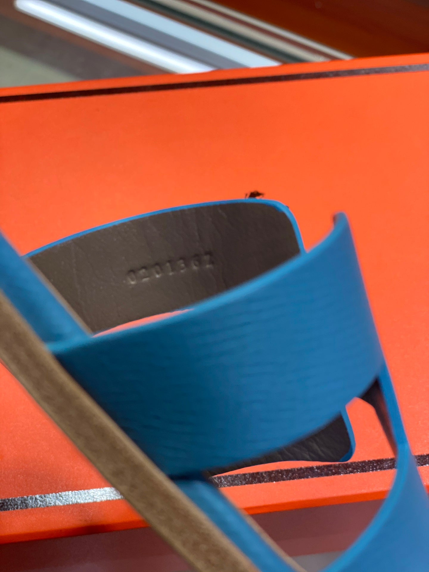 SANTORINI SANDAL CERULEAN CALFSKIN - 34