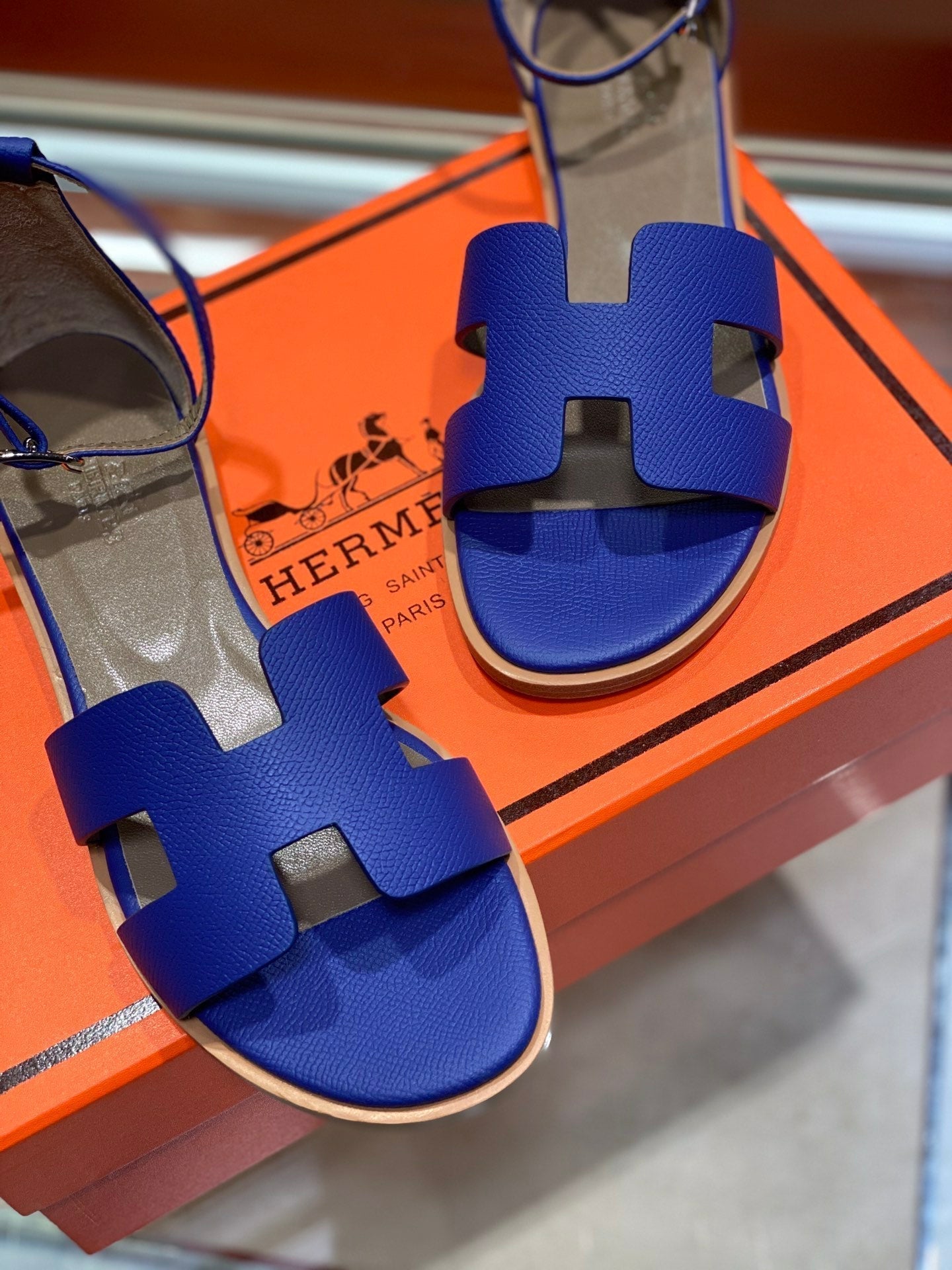 SANTORINI SANDAL AZURE CALFSKIN - 34