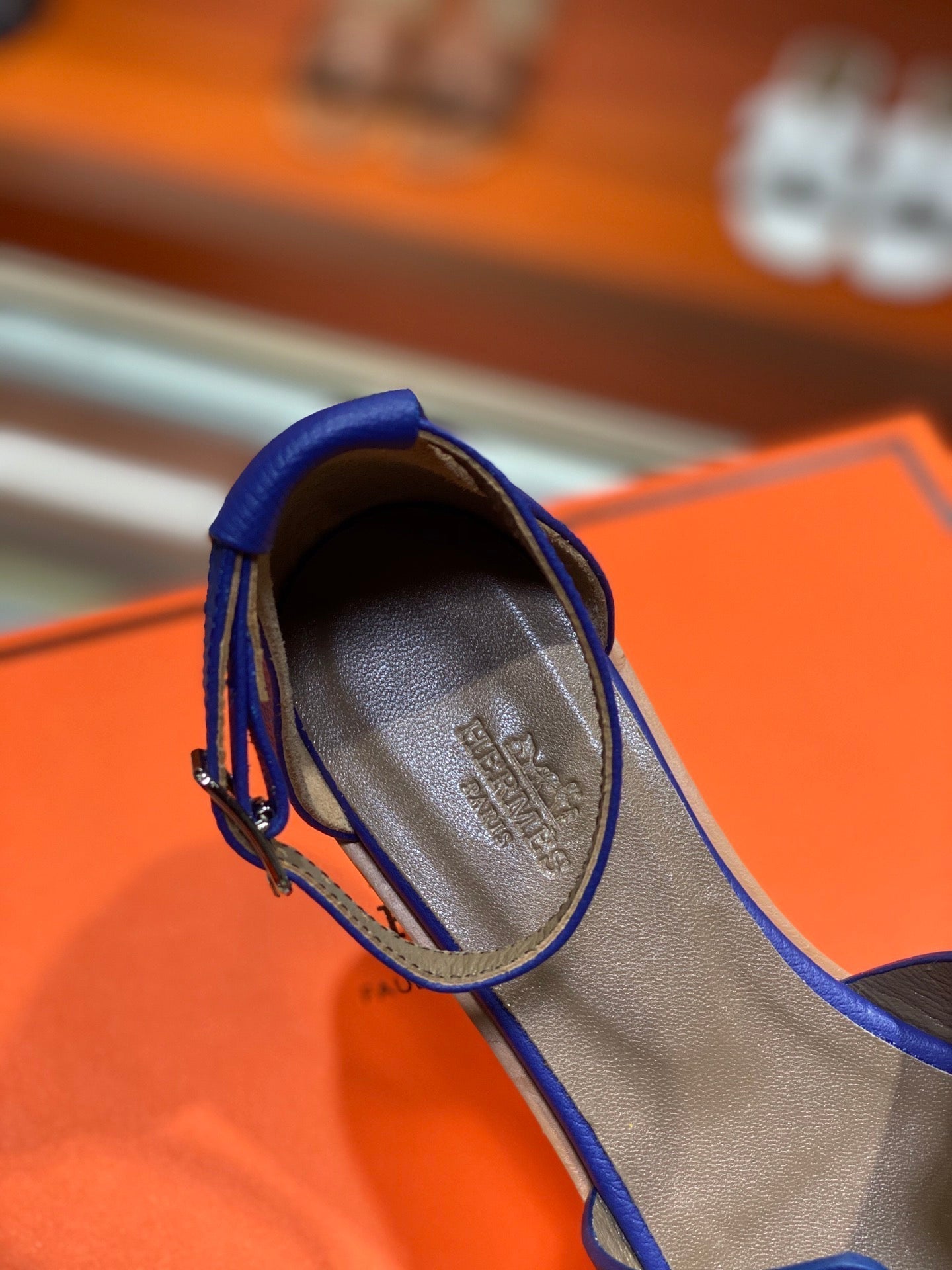 SANTORINI SANDAL AZURE CALFSKIN - 34