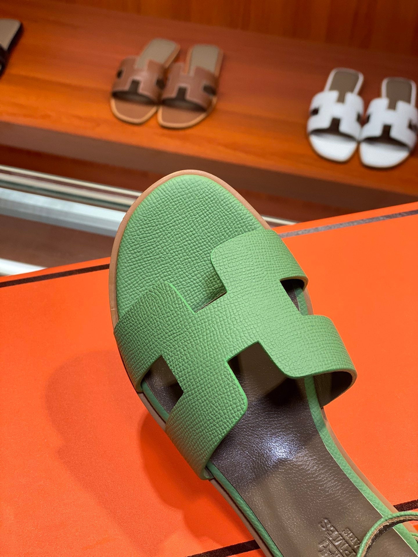SANTORINI SANDAL COOL GREEN CALFSKIN - 34