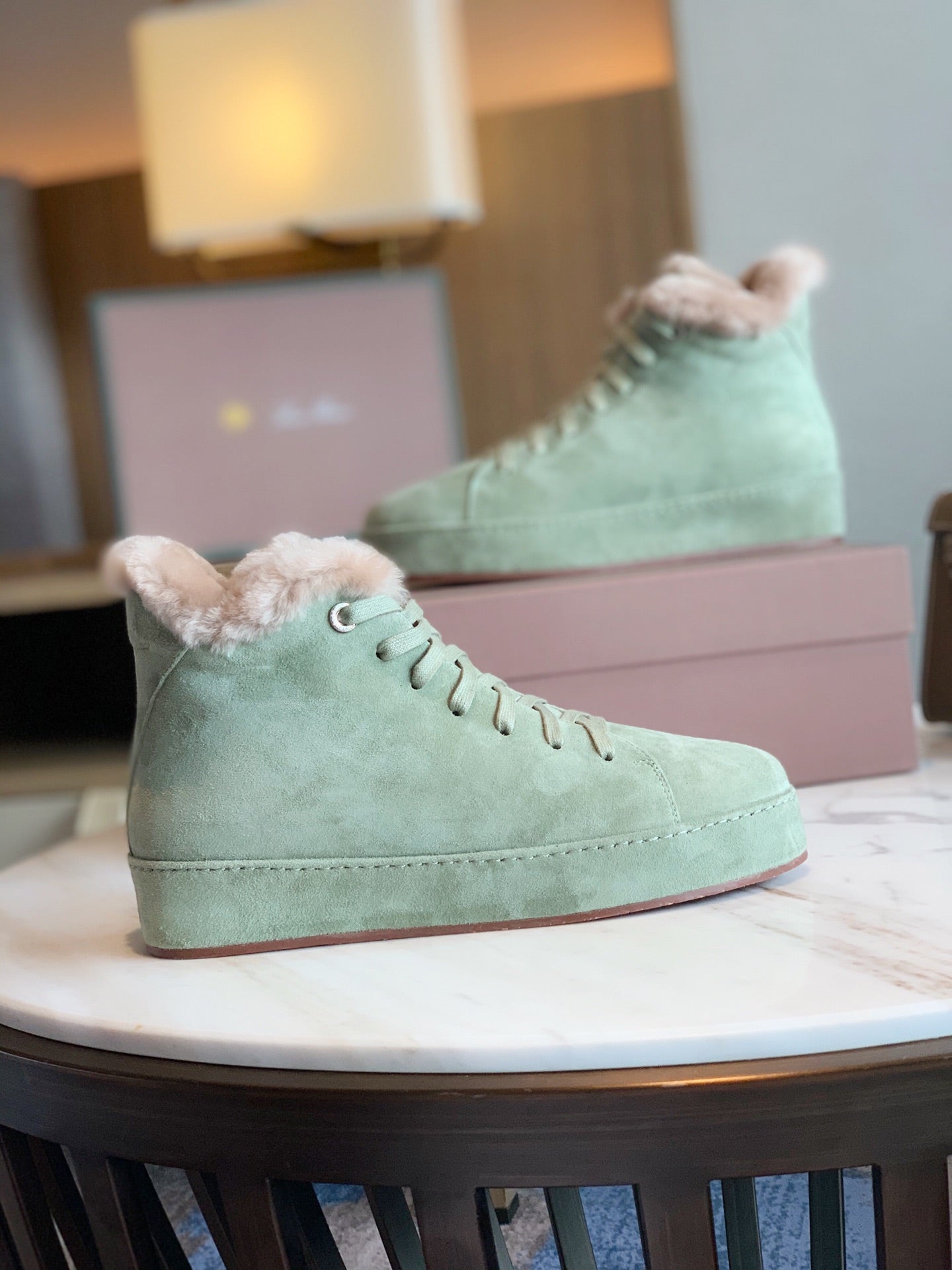 LP WINTER NUAGES HIGH SNEAKERS MINT LAMBSKIN - 35