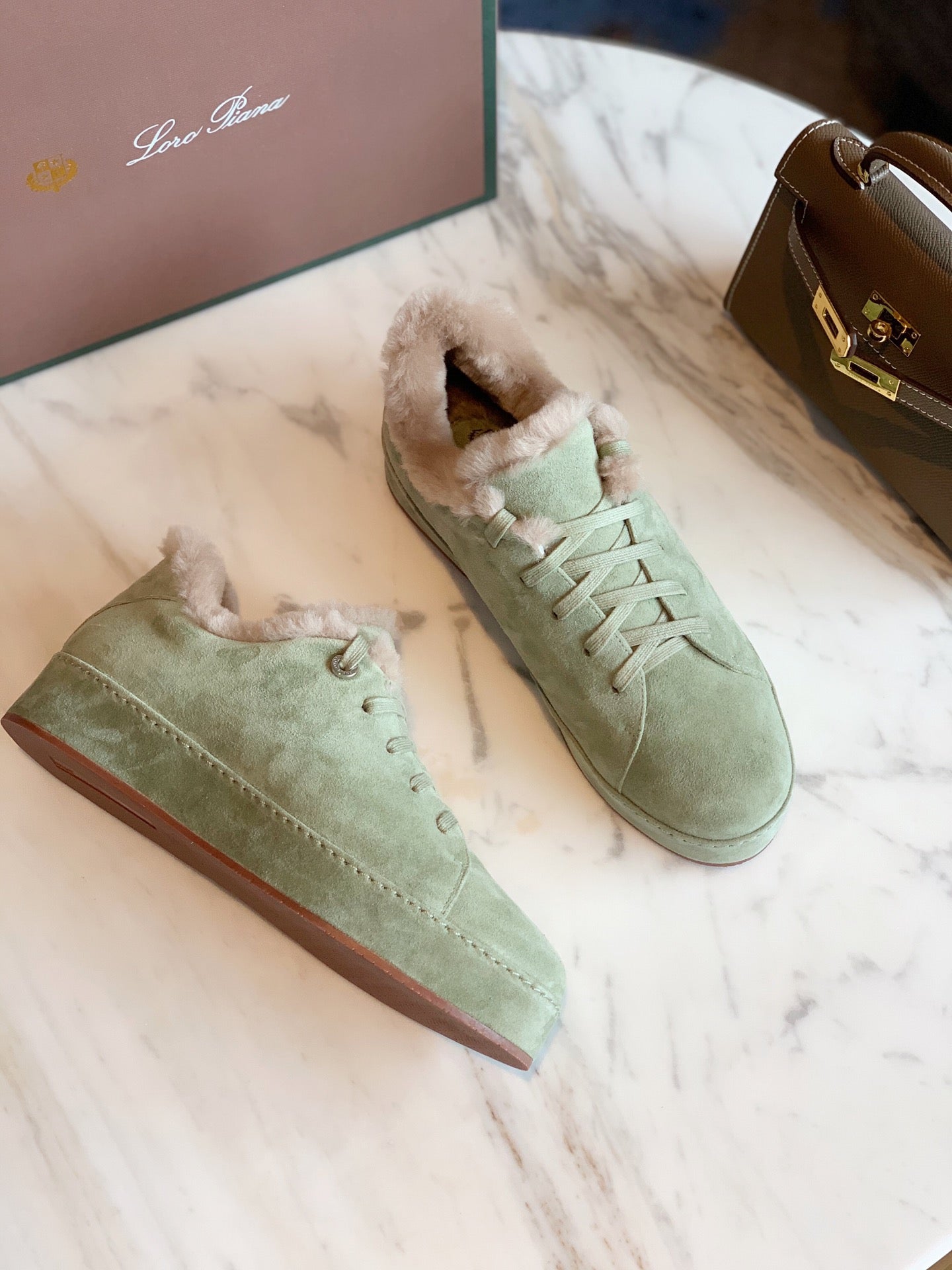 LP WINTER NUAGES SNEAKERS MINT LAMBSKIN - 35