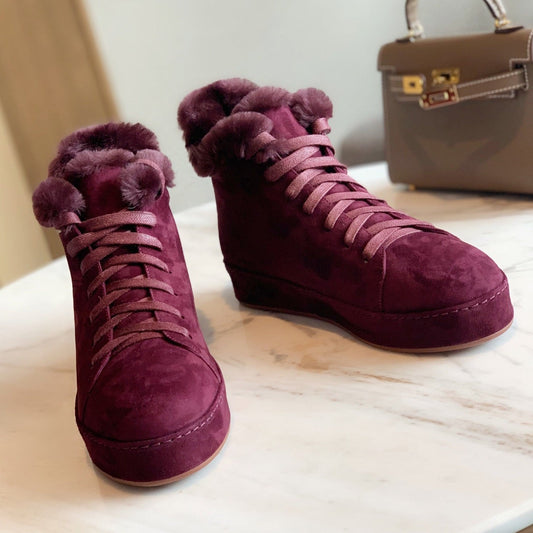 LP WINTER NUAGES HIGH SNEAKERS MULBERRY LAMBSKIN - 35