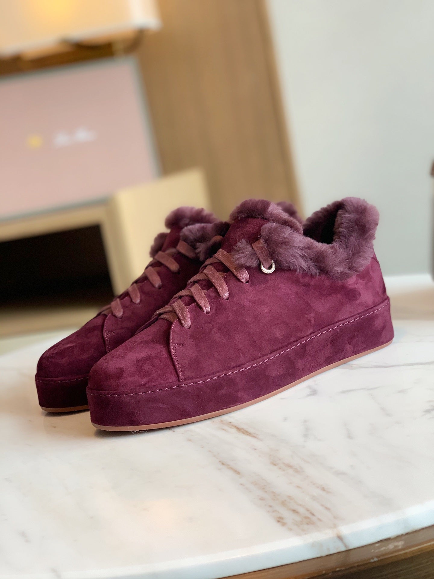 LP WINTER NUAGES SNEAKERS MULBERRY LAMBSKIN - 35