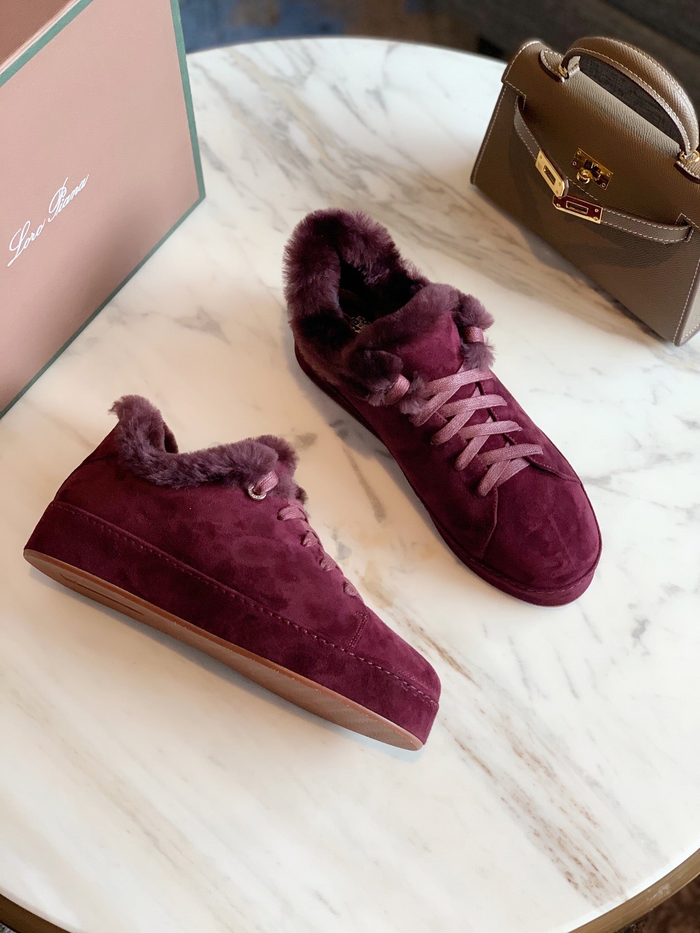LP WINTER NUAGES SNEAKERS MULBERRY LAMBSKIN - 35