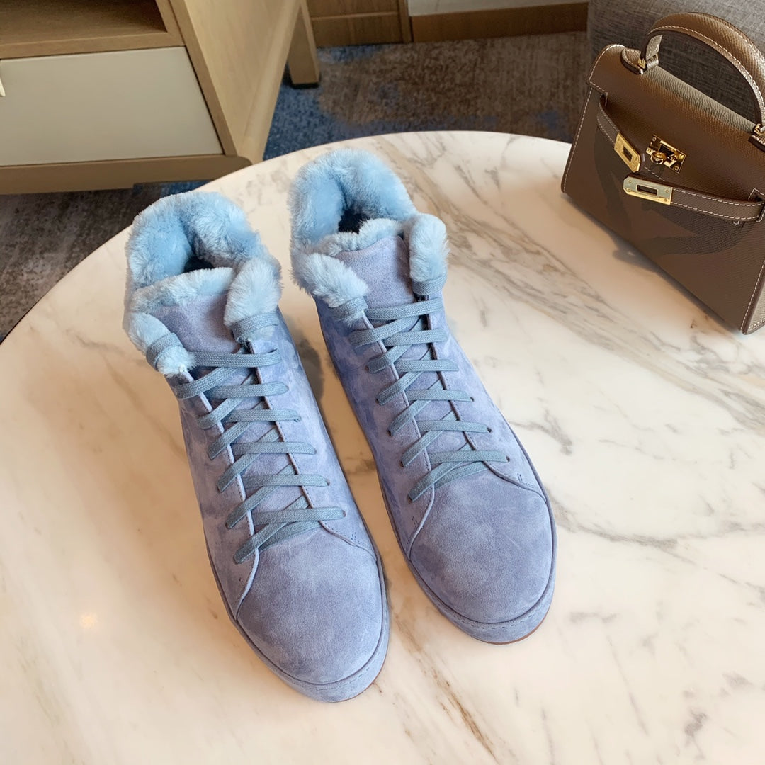LP WINTER NUAGES HIGH SNEAKERS SAPPHIRE LAMBSKIN - 35