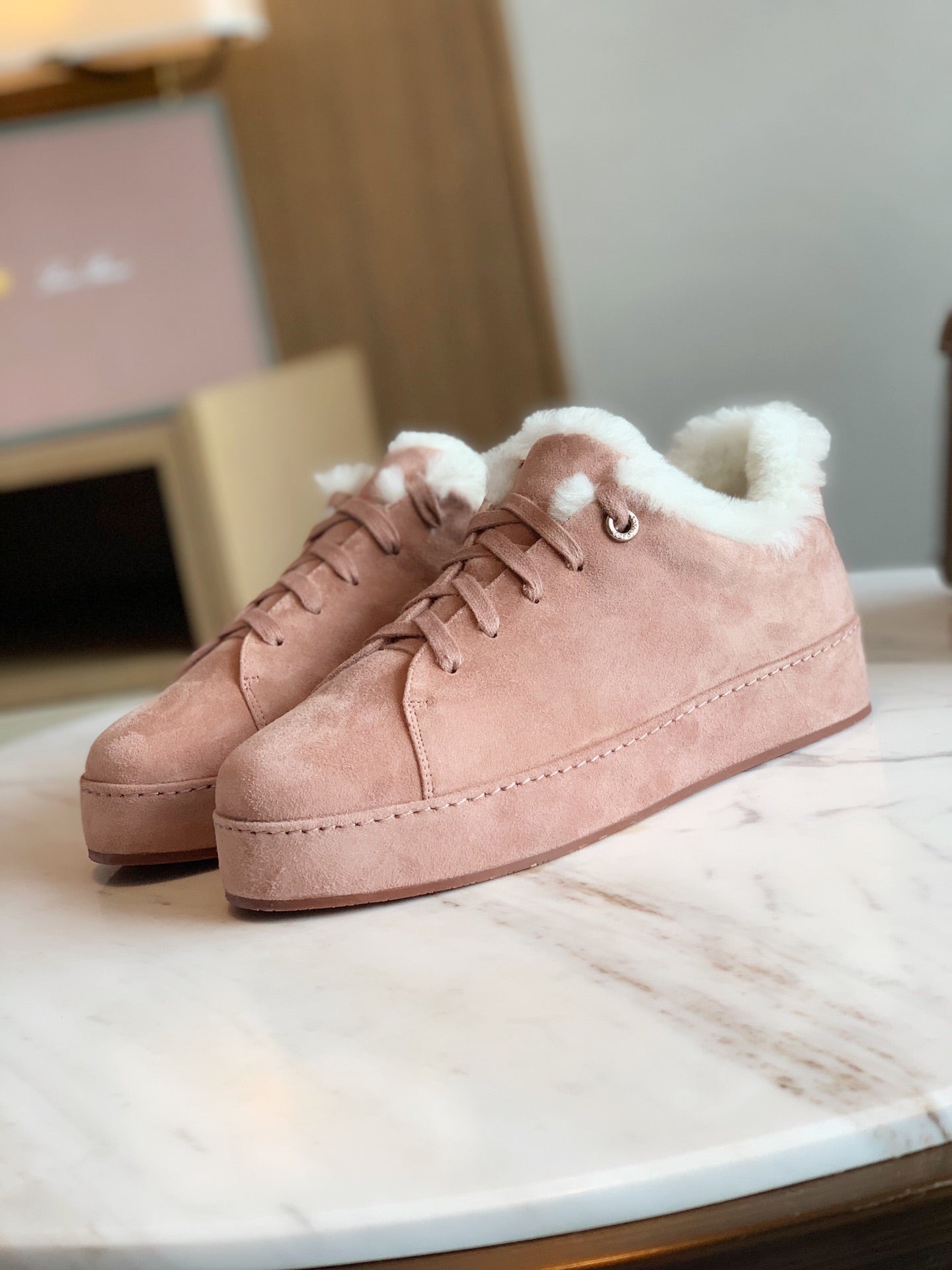 LP WINTER NUAGES SNEAKERS LIGHT PINK LAMBSKIN - 35