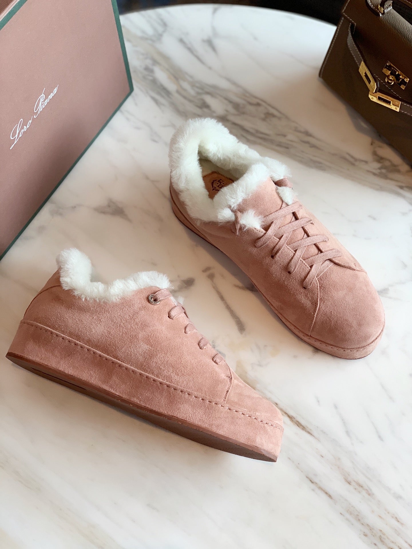 LP WINTER NUAGES SNEAKERS LIGHT PINK LAMBSKIN - 35
