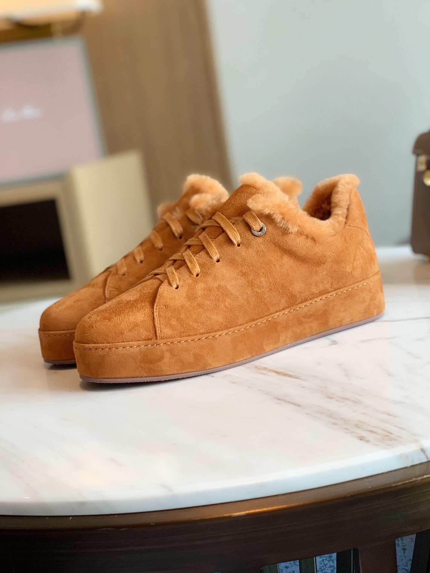 LP WINTER NUAGES SNEAKERS CARAMEL LAMBSKIN - 35