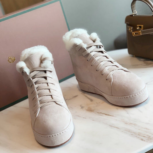 LP WINTER NUAGES HIGH SNEAKERS CREAMY WHITE LAMBSKIN - 35