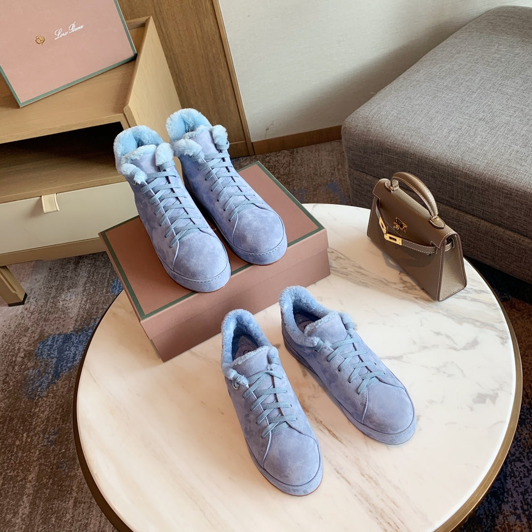 LP WINTER NUAGES HIGH SNEAKERS SAPPHIRE LAMBSKIN - 35