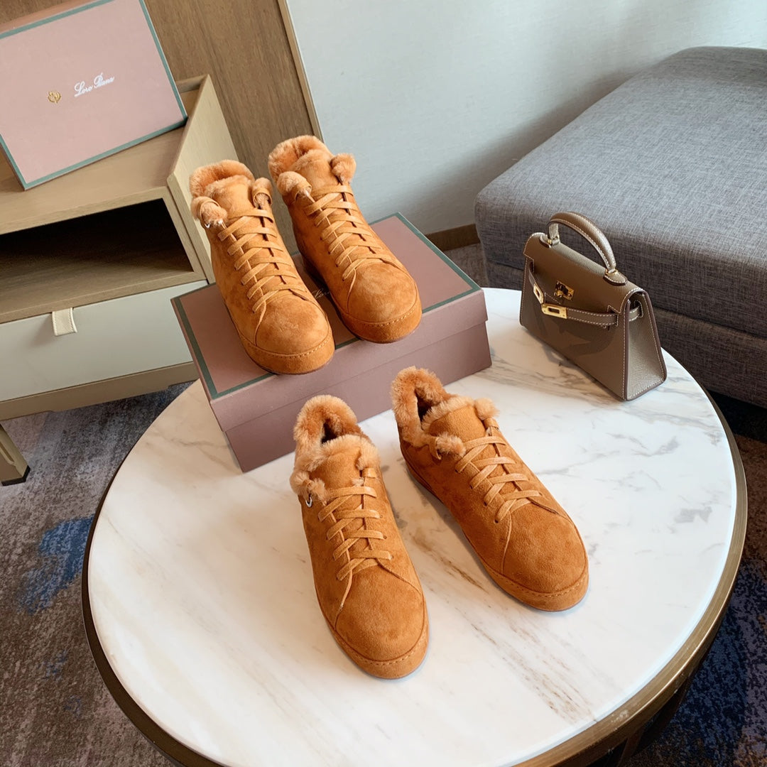 LP WINTER NUAGES HIGH SNEAKERS CARAMEL LAMBSKIN - 35