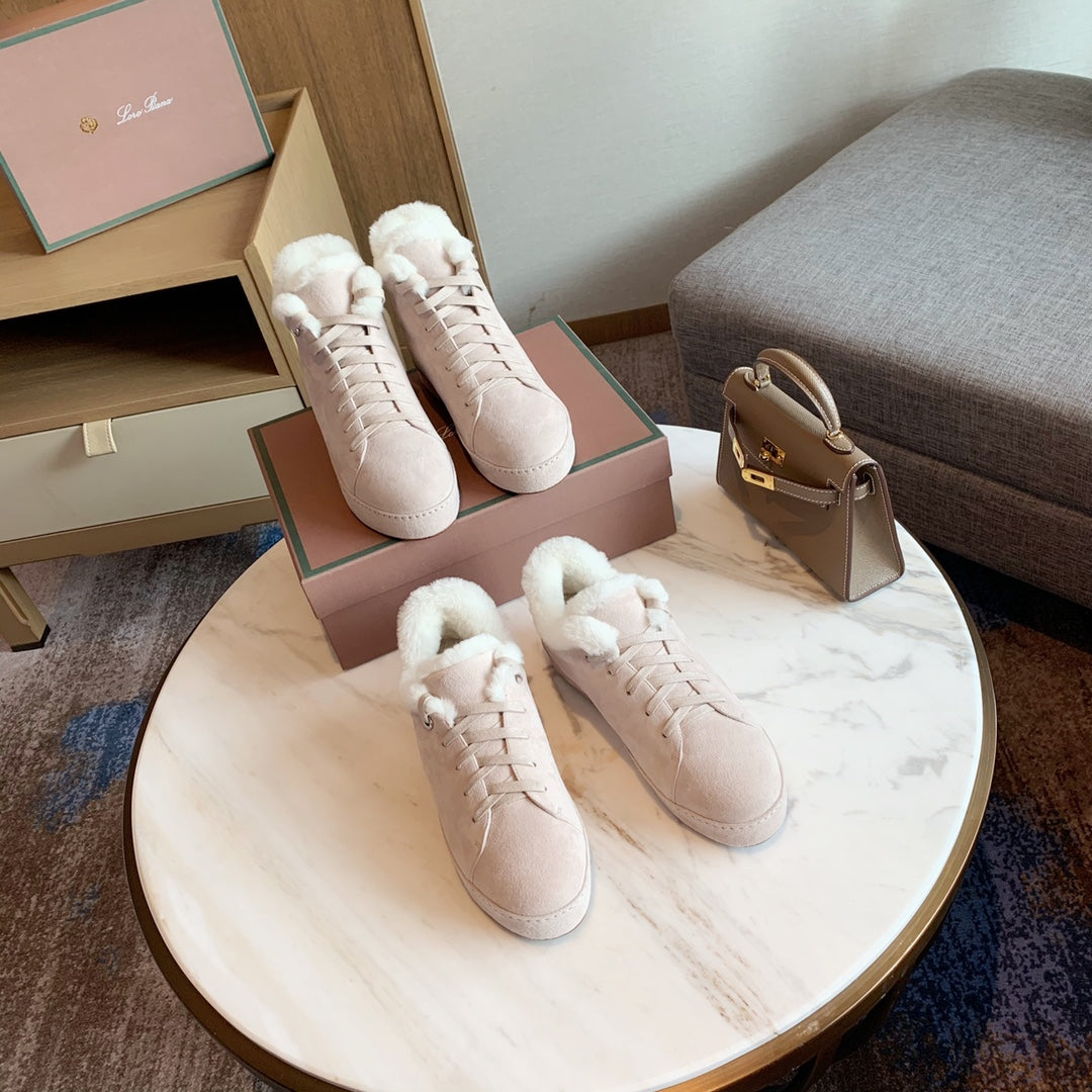 LP WINTER NUAGES HIGH SNEAKERS CREAMY WHITE LAMBSKIN - 35