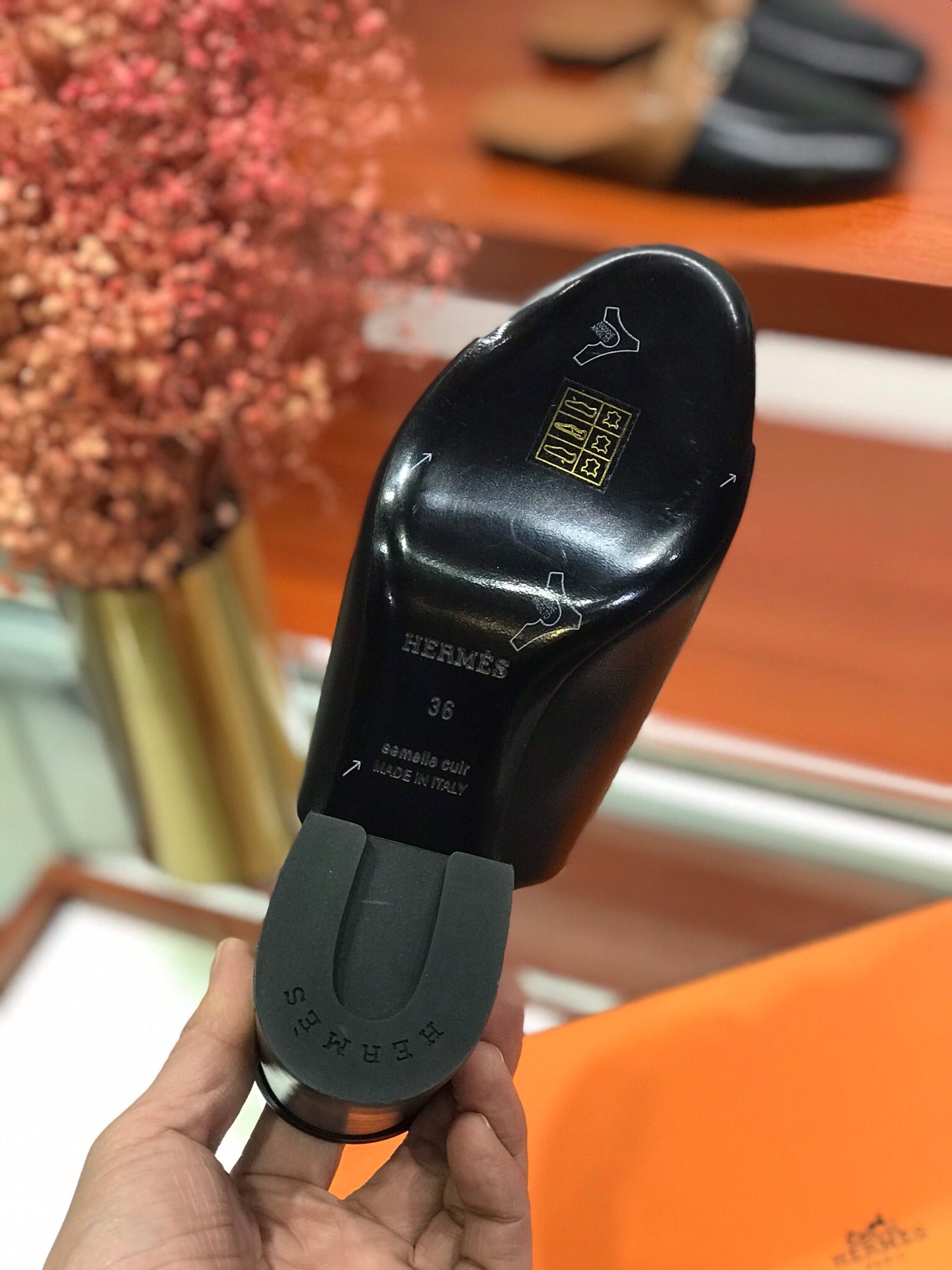 CAMILLA MULE 65 BLACK CALFSKIN - 34