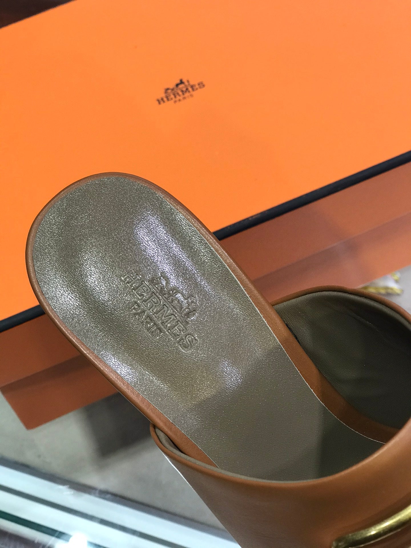CAMILLA MULE 65 CARAMEL CALFSKIN - 34