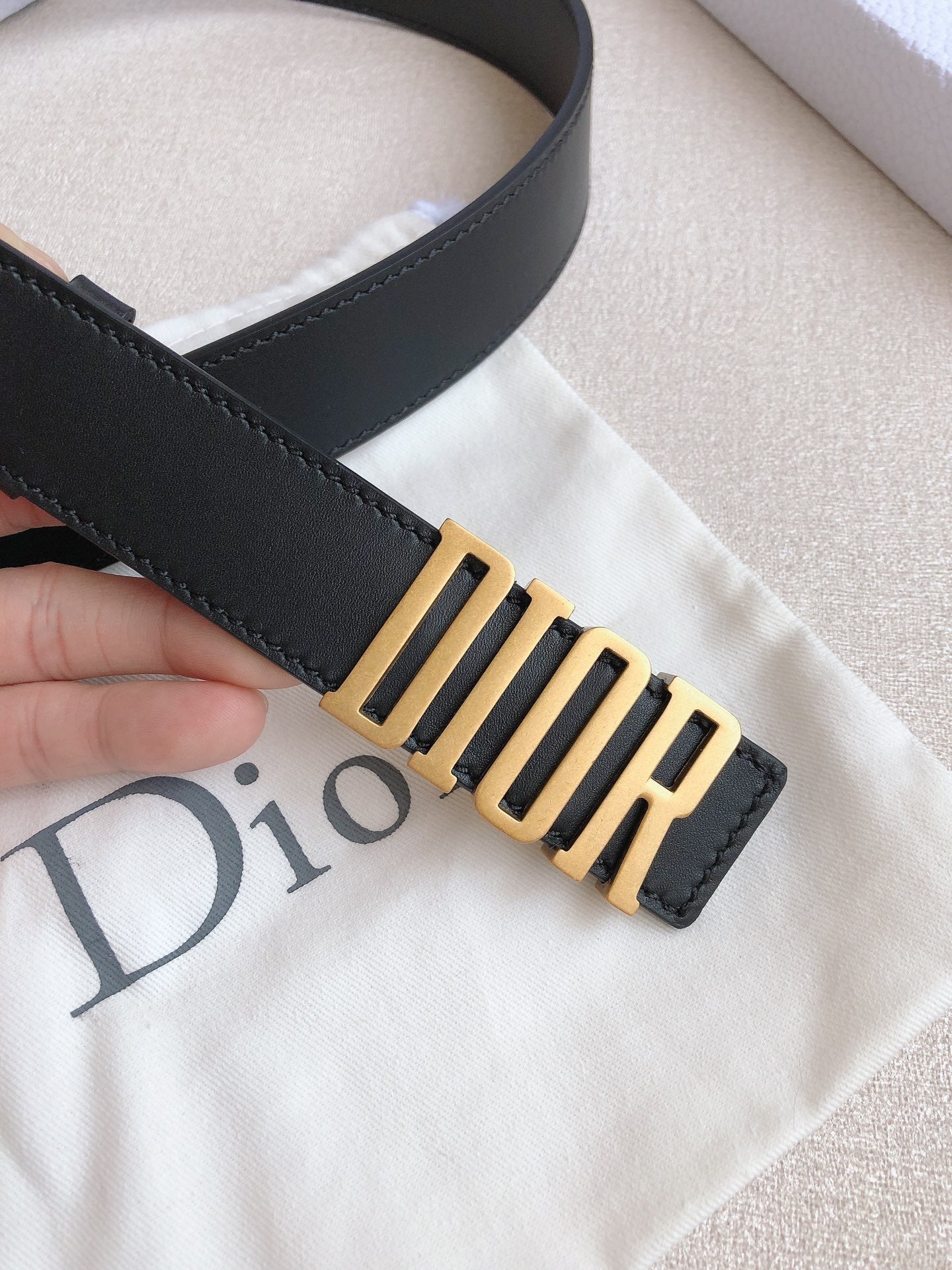 DIOR 25S BELT 30 MM IN BLACK CALFSKIN 613179 - 30