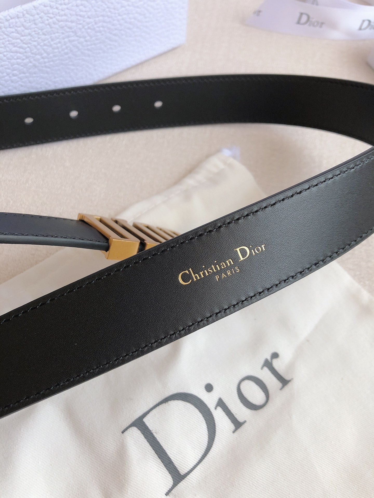DIOR 25S BELT 30 MM IN BLACK CALFSKIN 613179 - 30