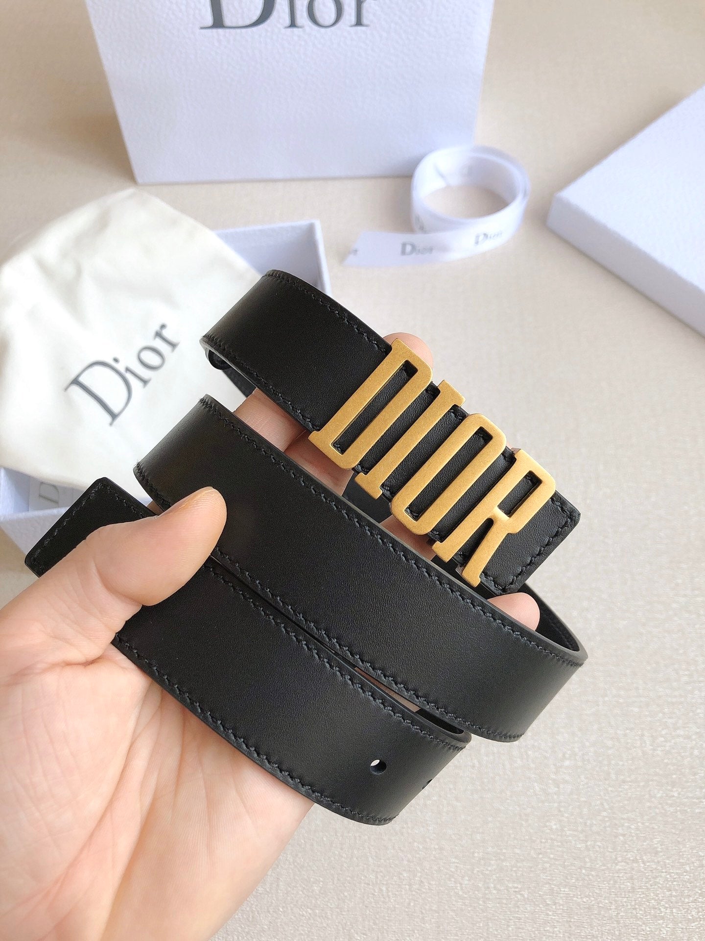 DIOR 25S BELT 30 MM IN BLACK CALFSKIN 613179 - 30