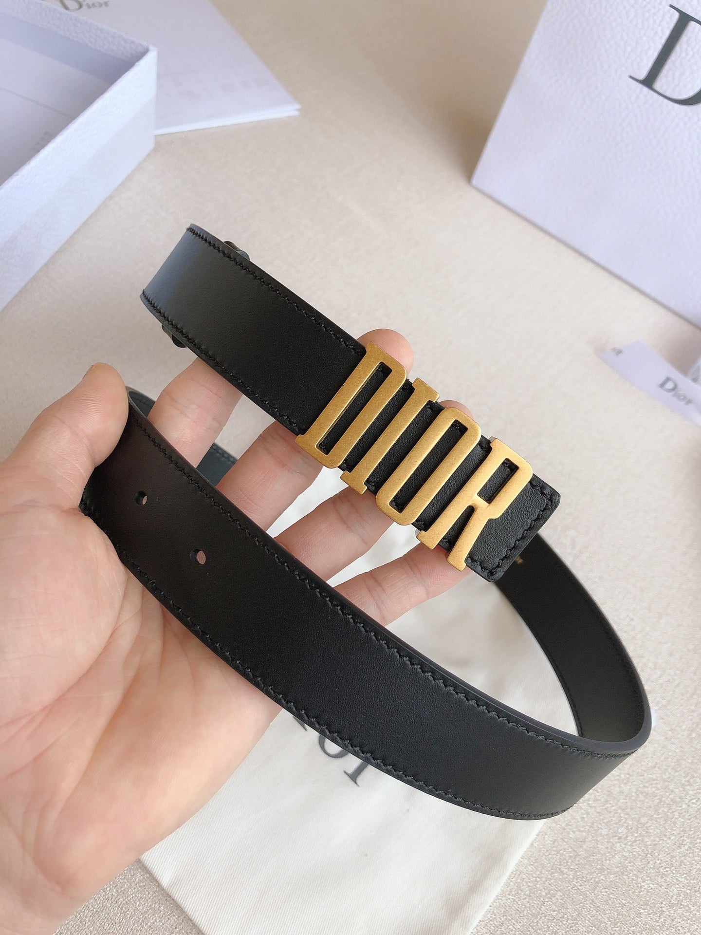 DIOR 25S BELT 30 MM IN BLACK CALFSKIN 613179 - 30