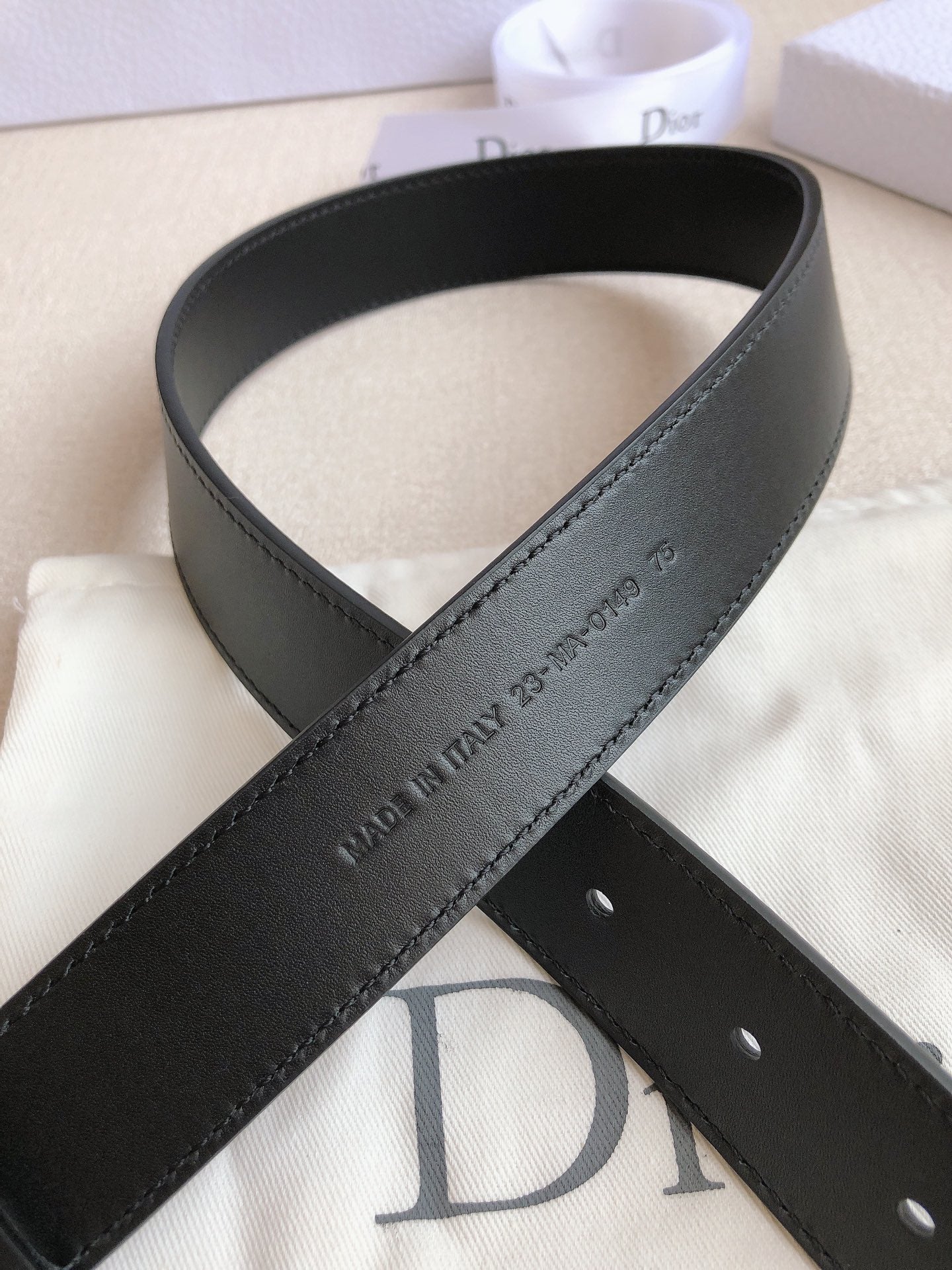 DIOR 25S BELT 30 MM IN BLACK CALFSKIN 613179 - 30