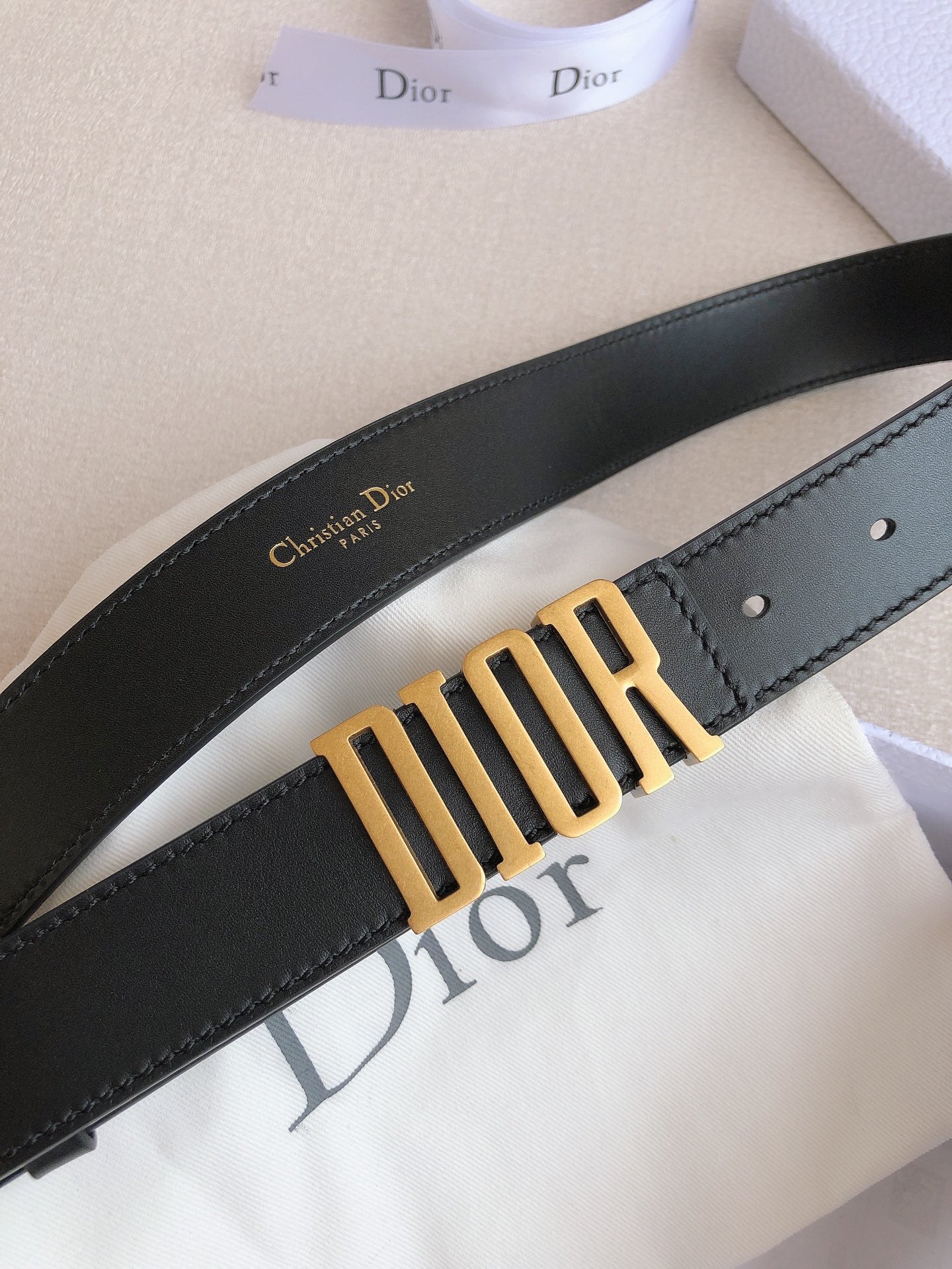 DIOR 25S BELT 30 MM IN BLACK CALFSKIN 613179 - 30