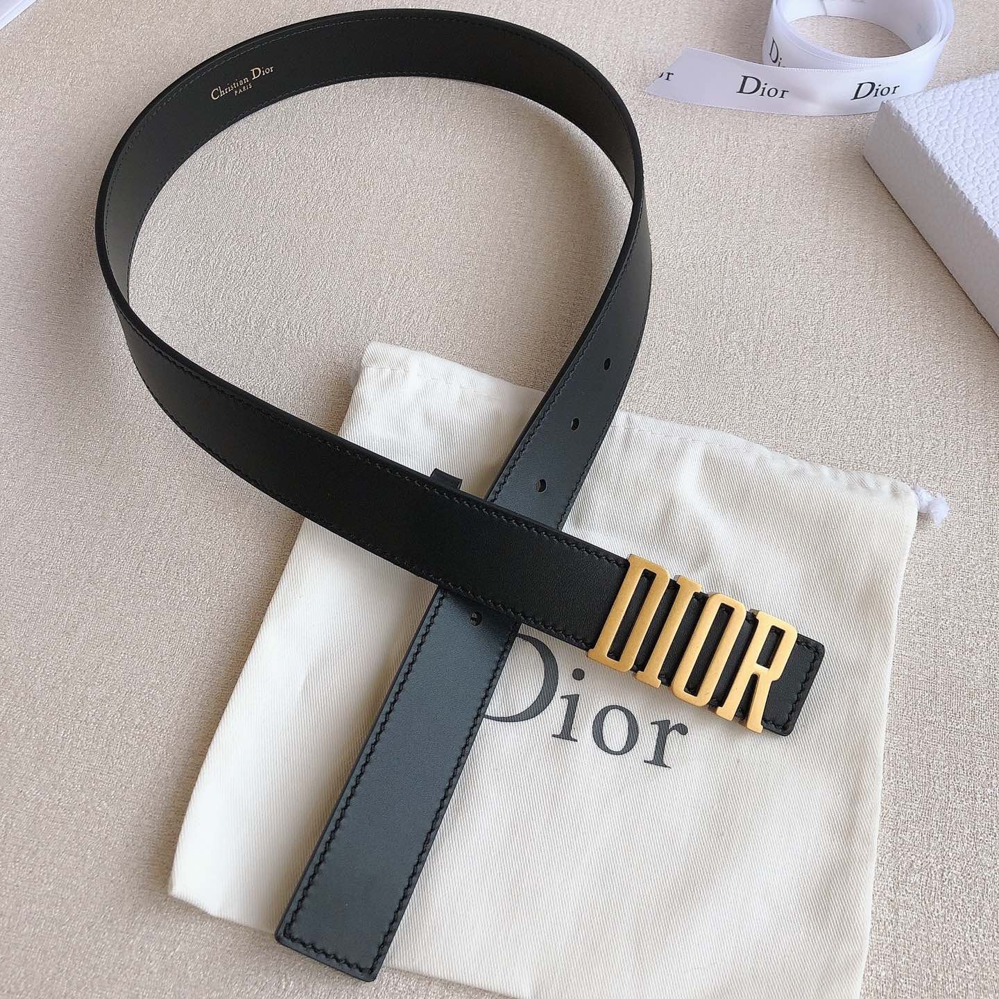 DIOR 25S BELT 30 MM IN BLACK CALFSKIN 613179 - 30
