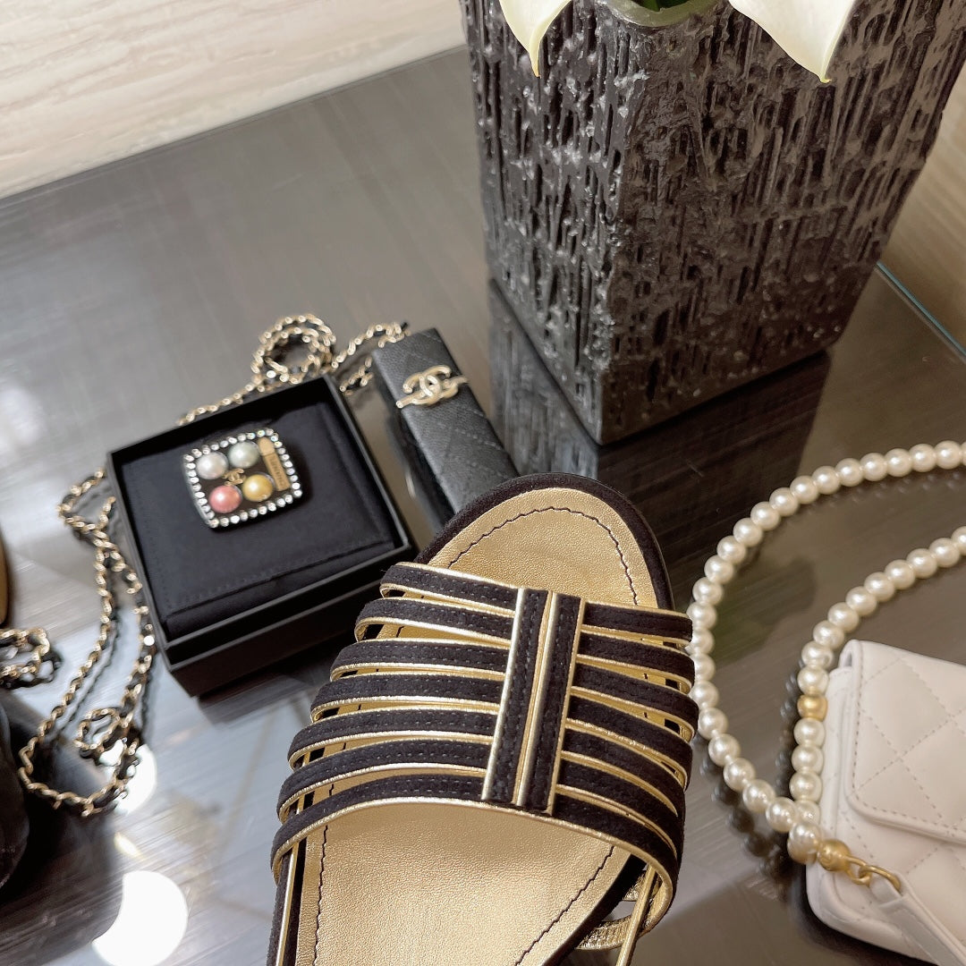 SLINGBACKS SANDAL IN BLACK SUEDE - 35