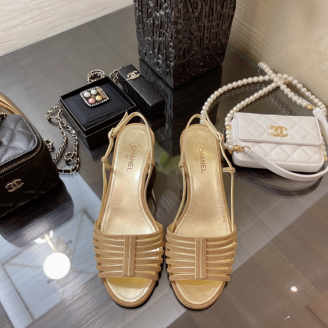 SLINGBACKS SANDAL IN CAMEL BEIGE SUEDE - 35