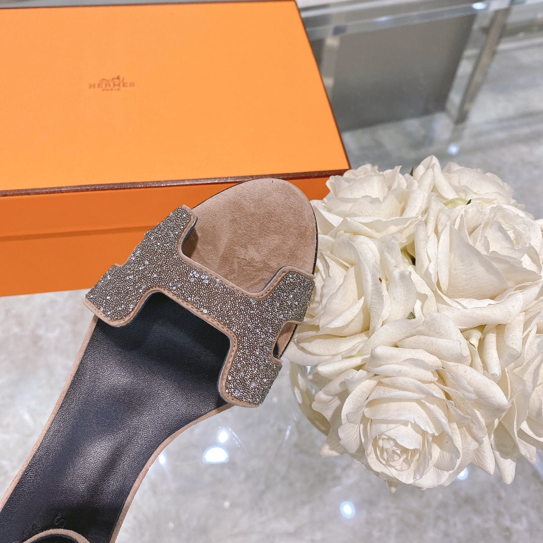 PREMIERE 70 SANDAL IN LIGHT BROWN SUEDE WITH CRYSTALS - 35