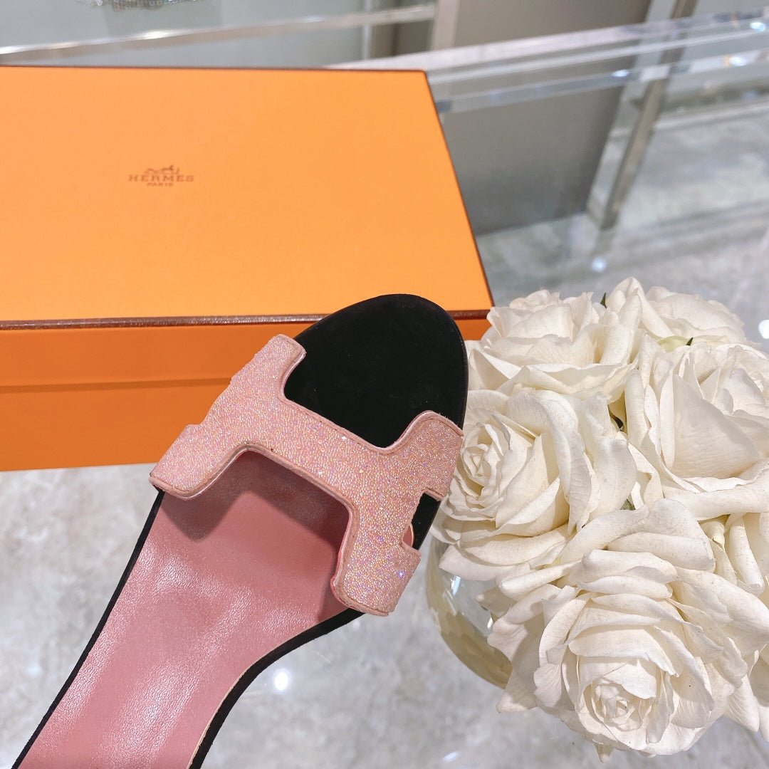 PREMIERE 70 SANDAL IN ROSE PINK MIX BLACK SUEDE - 35