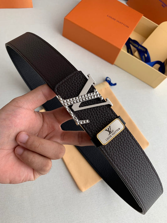 LV 25S BELT 38 MM IN DARK BROWN CALFSKIN 593213 - 26-28