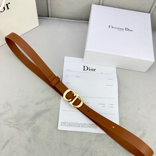 DIOR 25S BELT 20 MM IN BROWN CALFSKIN WITH GOLD HARDWARE 590779 - 30