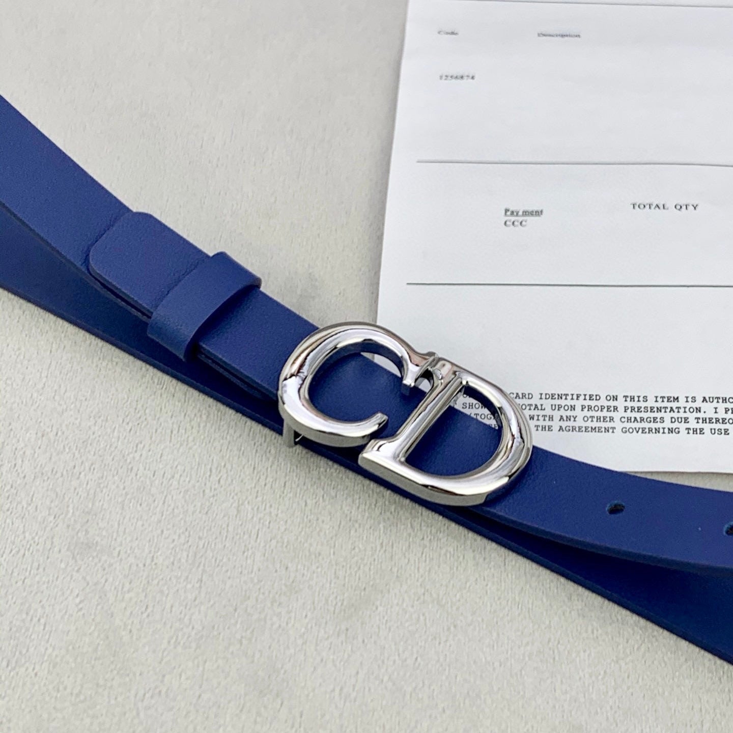 DIOR 25S BELT 20 MM IN NAVY BLUE CALFSKIN WITH SILVER HARDWARE 590778 - 30