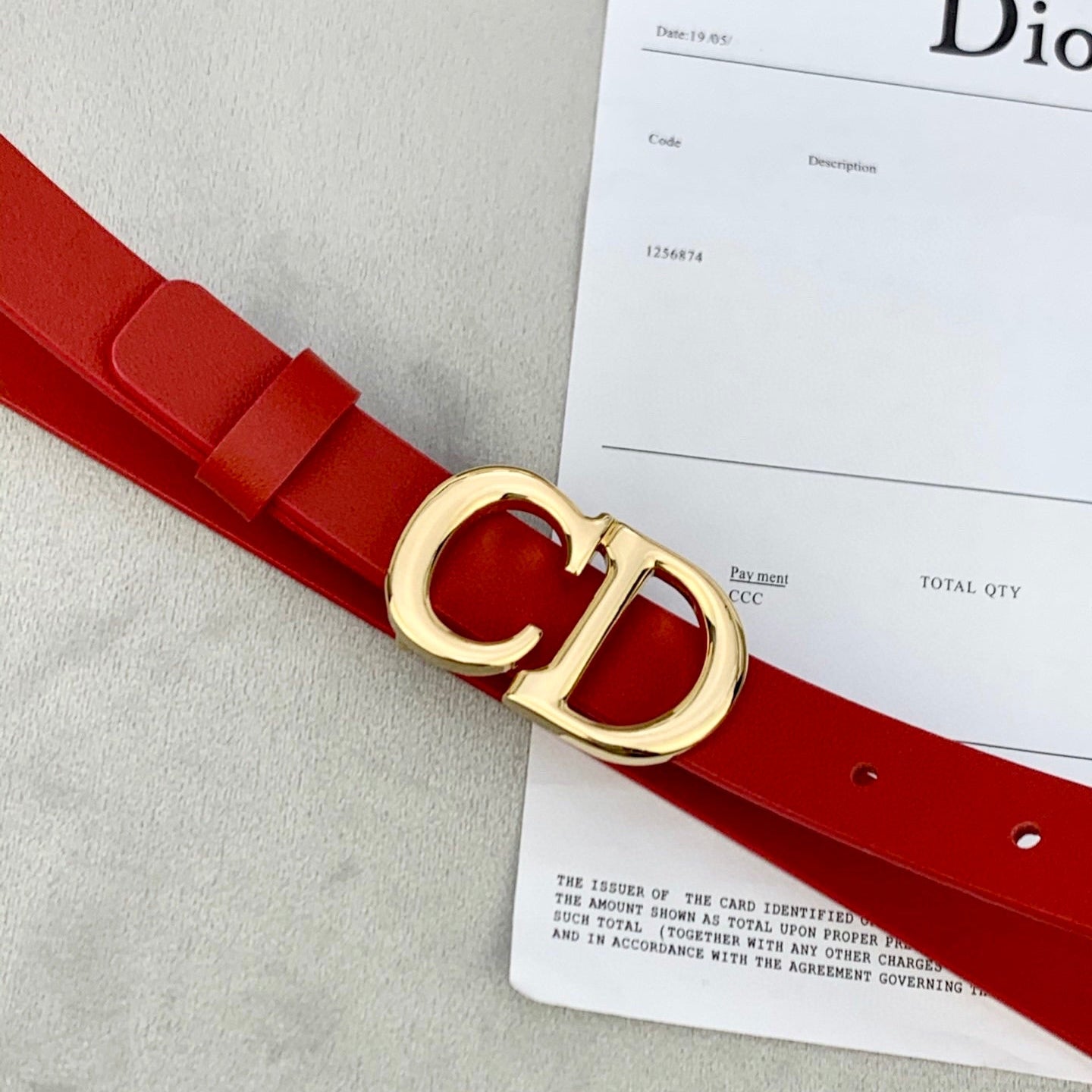 DIOR 25S BELT 20 MM IN RED CALFSKIN WITH GOLD HARDWARE 590777 - 30
