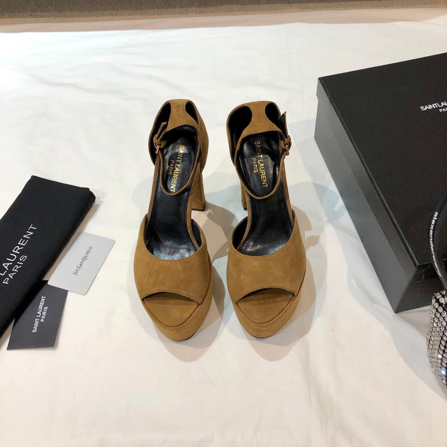SL JODIE 135 PLATFORM SANDALS GOLDENROD SUEDE - 34