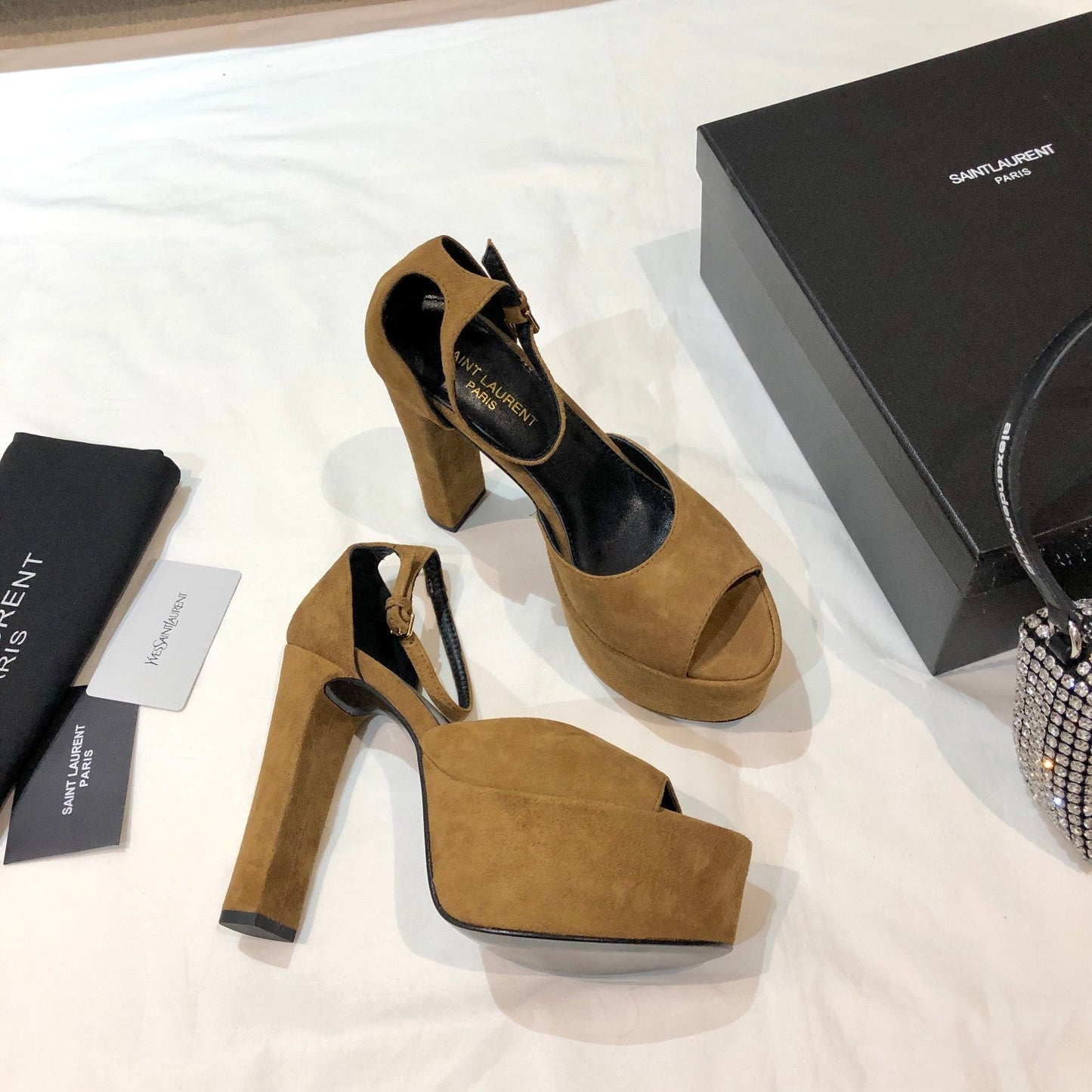 SL JODIE 135 PLATFORM SANDALS GOLDENROD SUEDE - 34