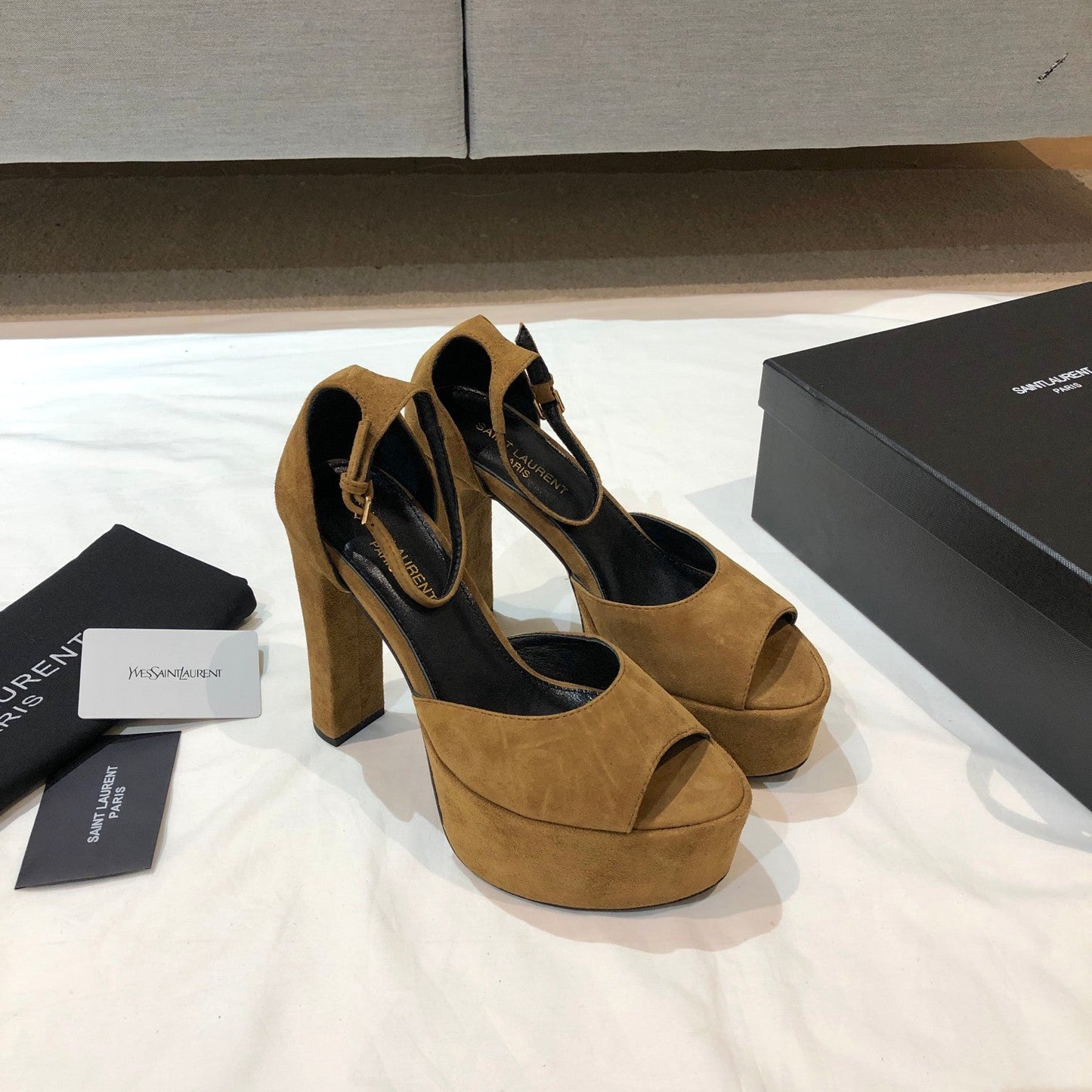 SL JODIE 135 PLATFORM SANDALS GOLDENROD SUEDE - 34