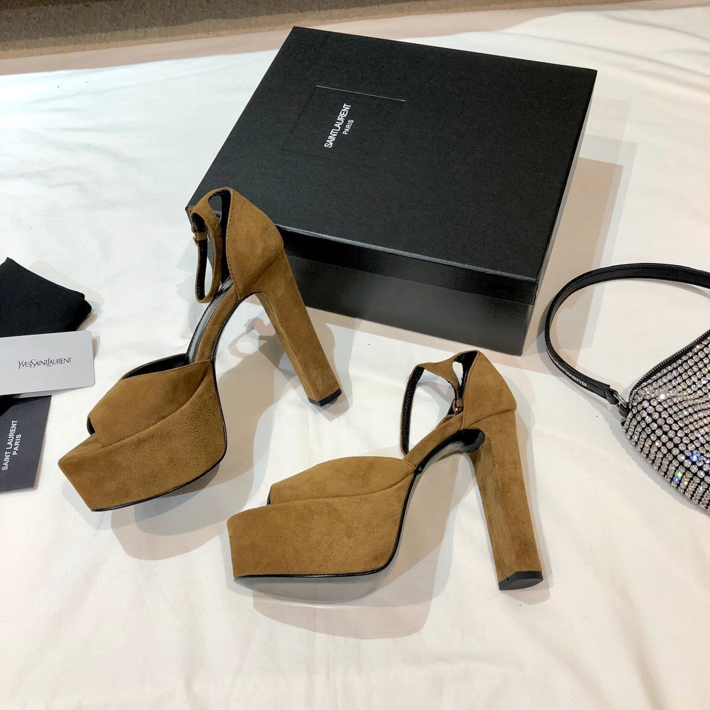 SL JODIE 135 PLATFORM SANDALS GOLDENROD SUEDE - 34