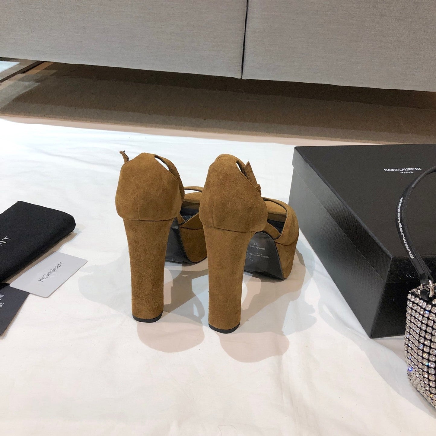 SL JODIE 135 PLATFORM SANDALS GOLDENROD SUEDE - 34