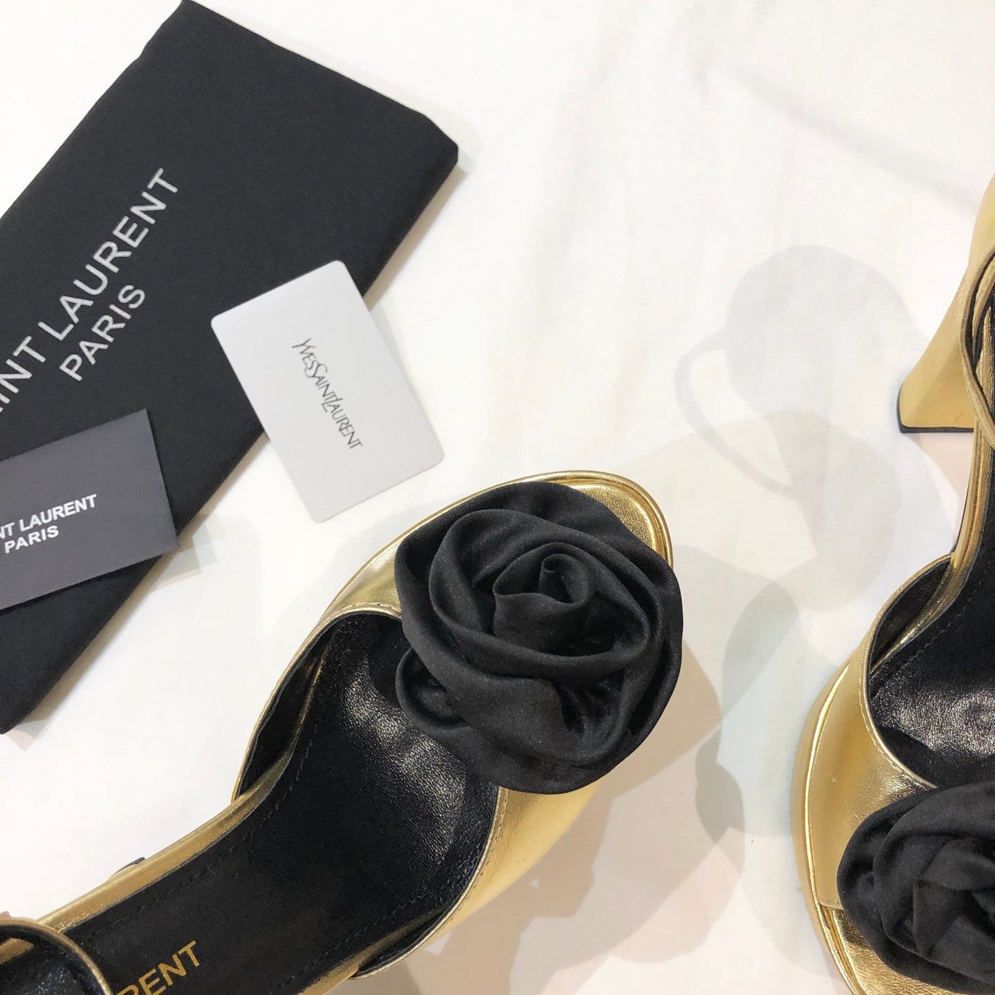 SL IVY FLORAL 135 PLATFORM SANDAL GOLD CALFSKIN - 35